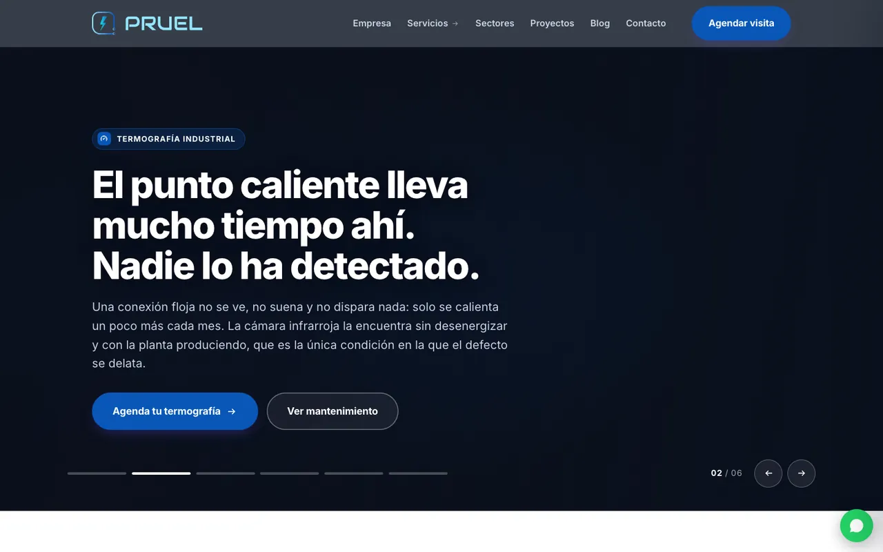 Página web de PRUEL, diseñada por Grupo Gurú